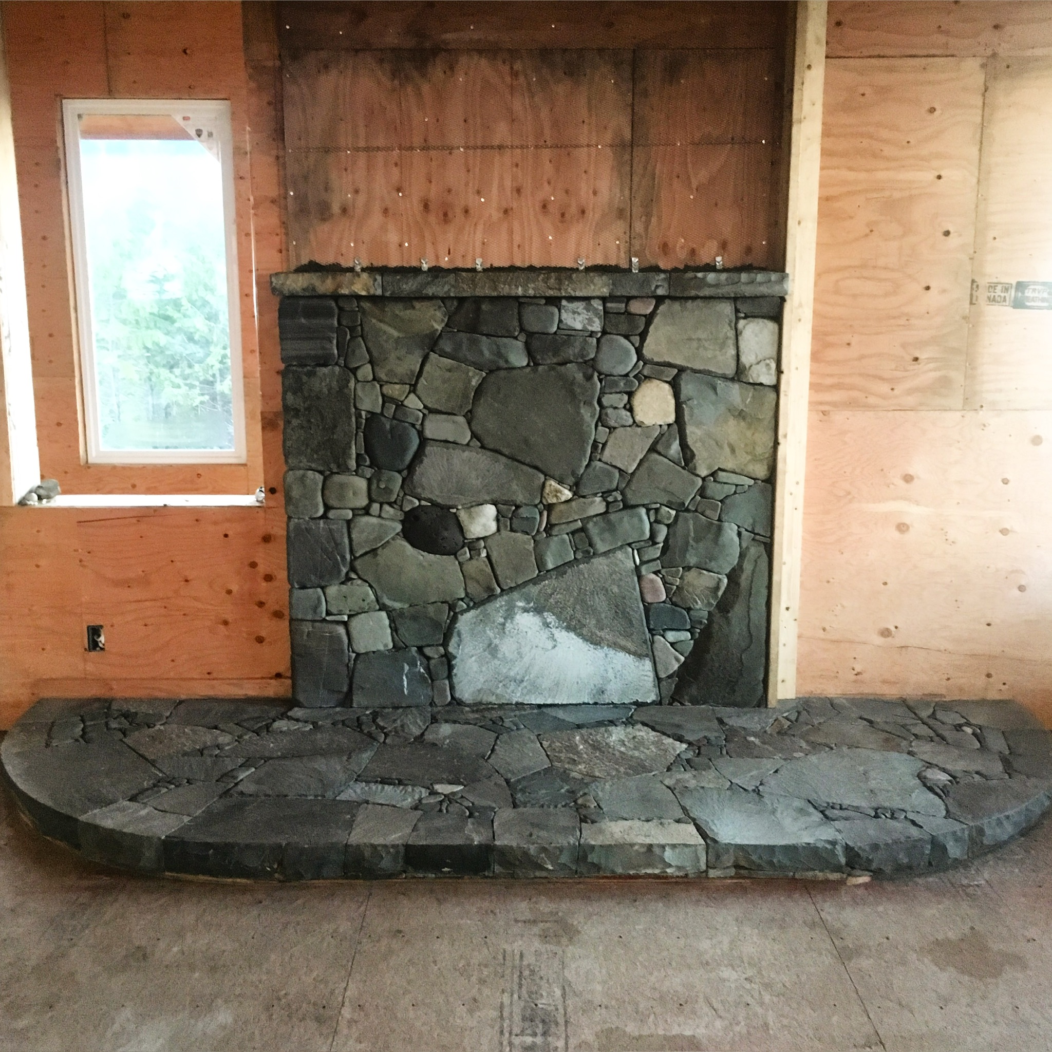 Fireplace under construction