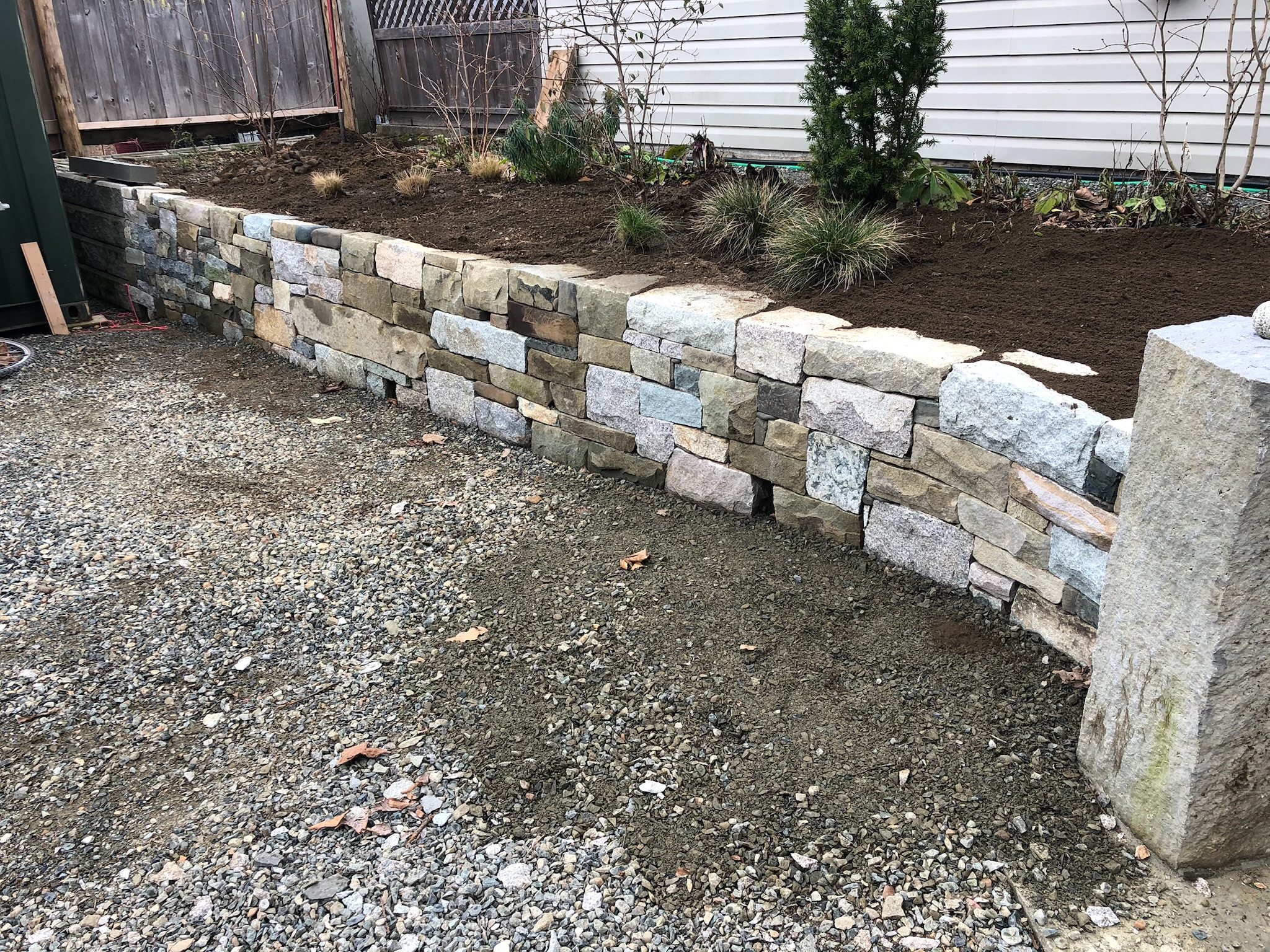Stone boundary wall