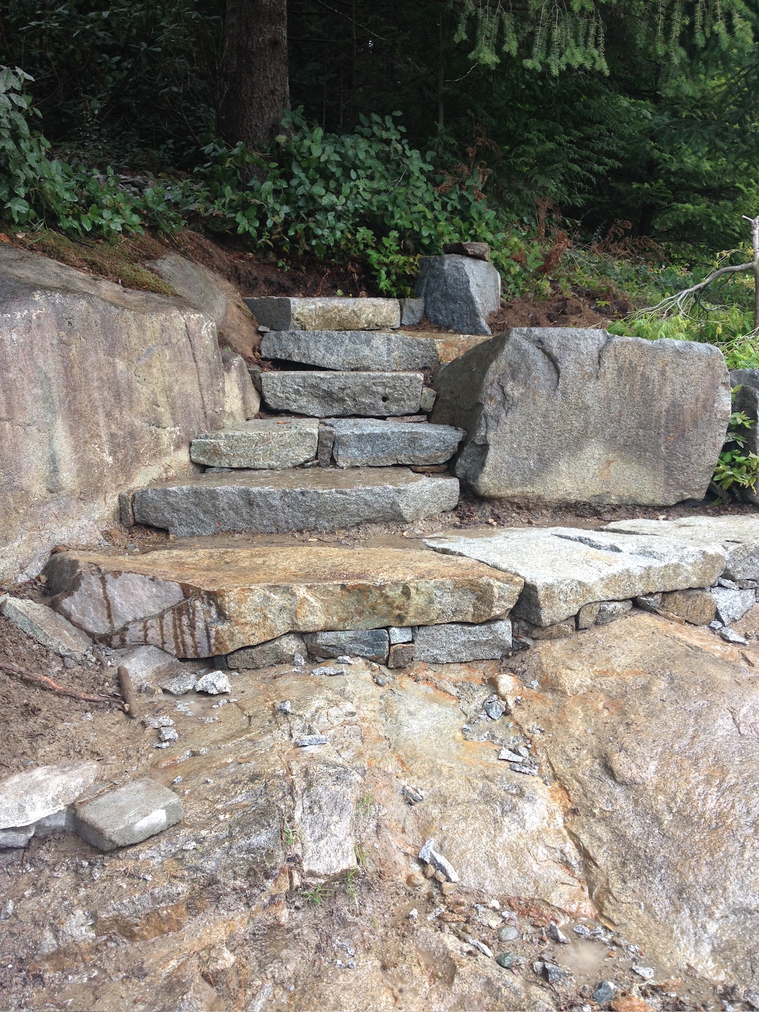 Natural stone garden steps