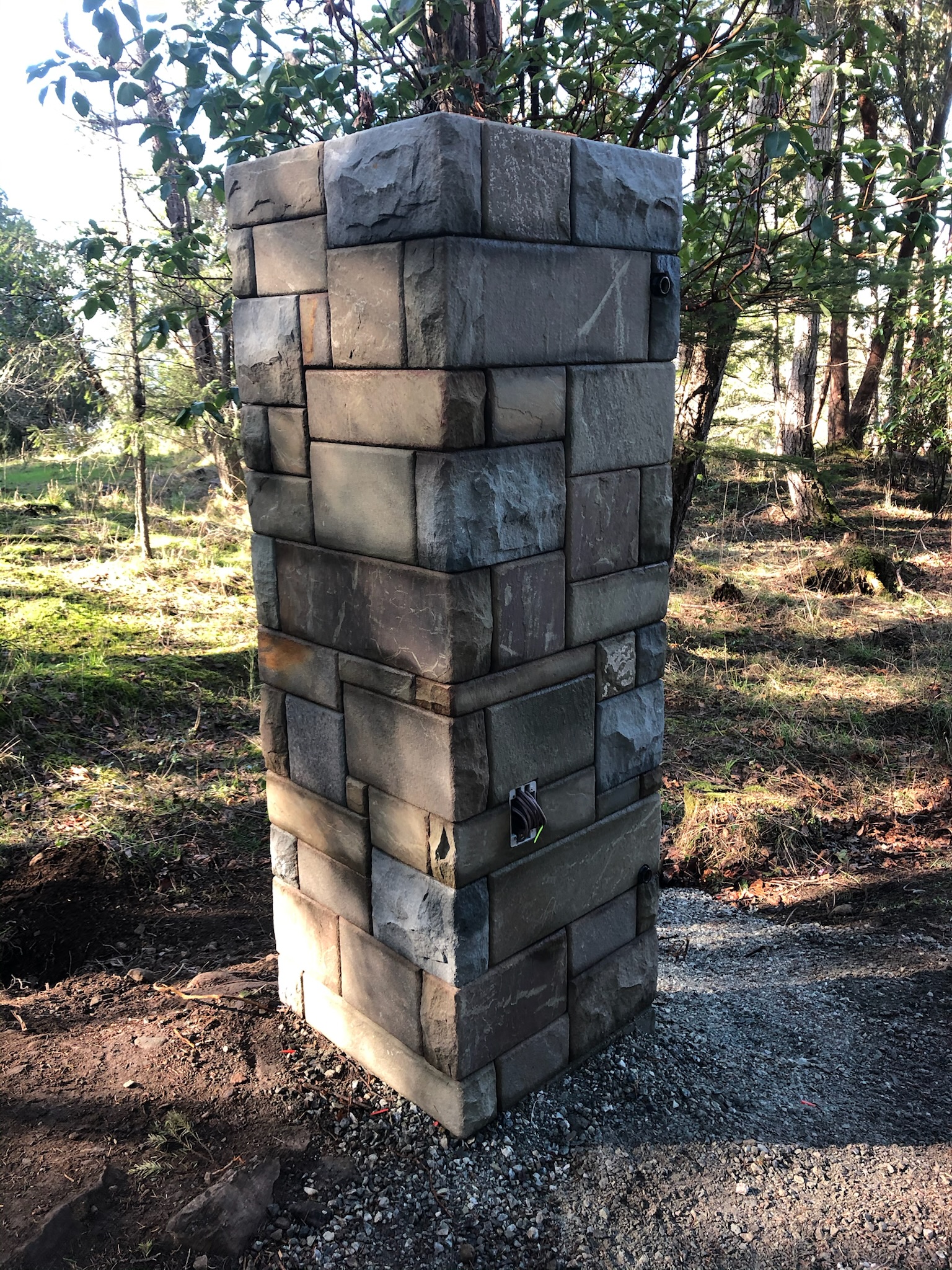 Stone entrance pillar