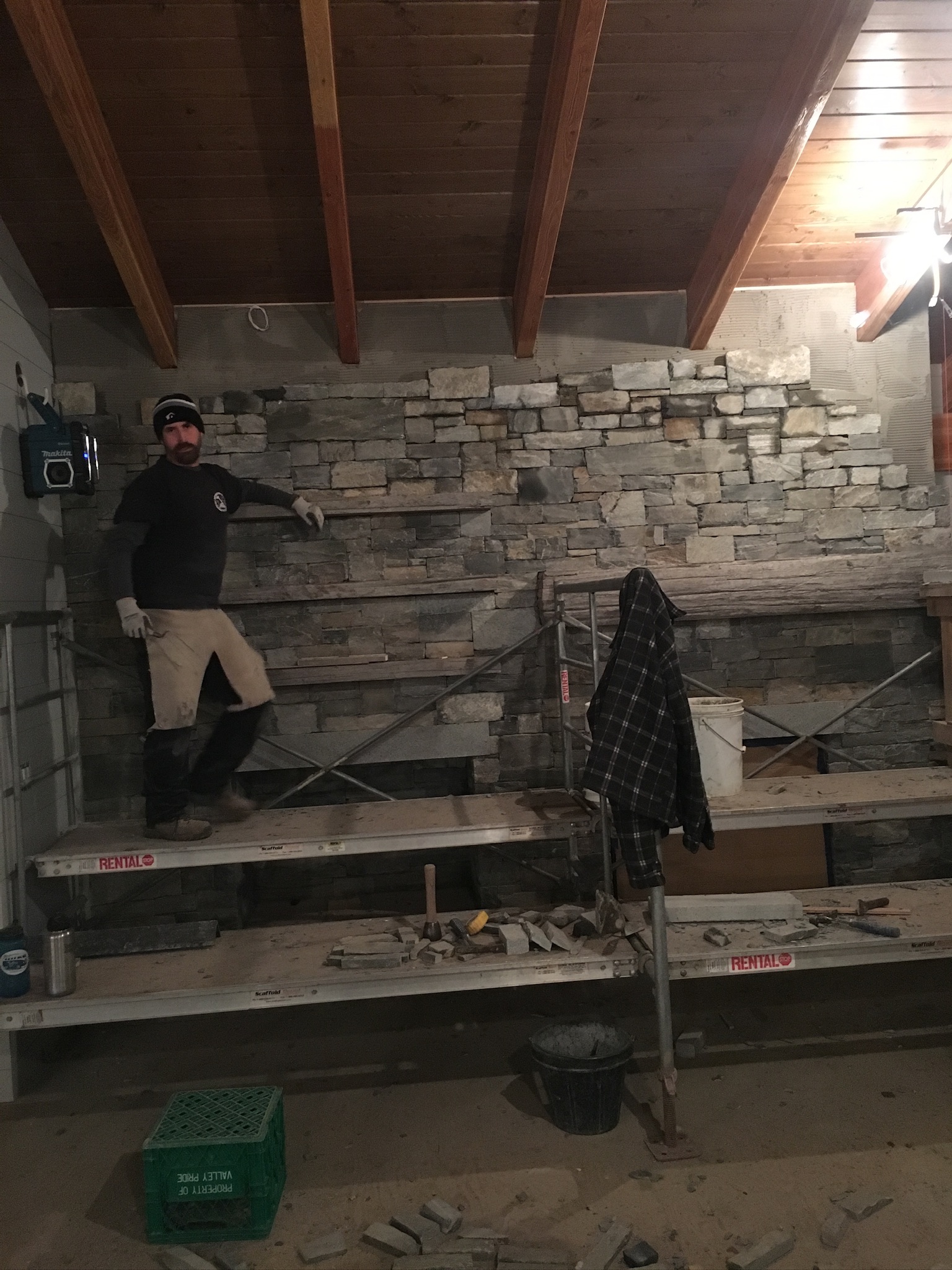 Saul Henson working on a stone project