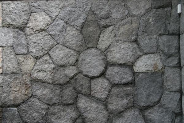 Granite flower medallion wall detail